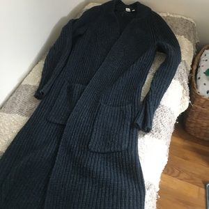 Long duster knit cardigan